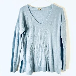 Cashmere V Neck Light Blue Sweater